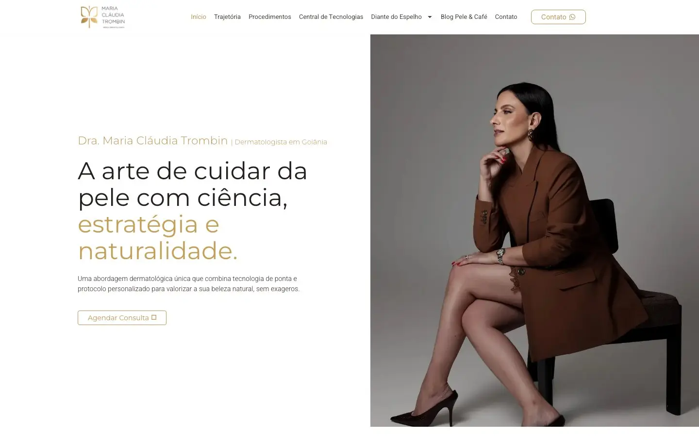 Print do site Dra. Maria Cláudia Trombin (versão computador)