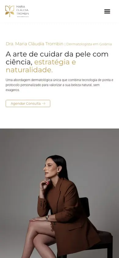 Print do site Dra. Maria Cláudia Trombin (versão celular)