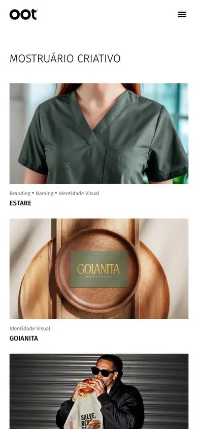 Print do site OOT Branding e Design (versão celular)