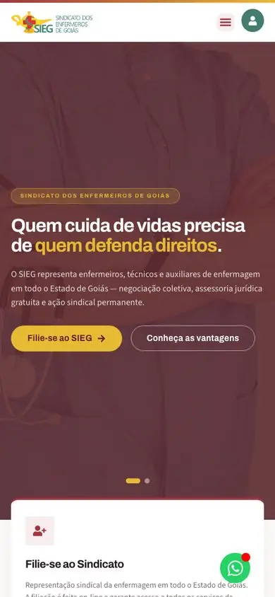 Print do site SIEG (versão celular)